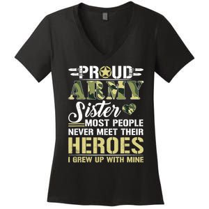 Proud Army Sister Women's V-Neck T-Shirt