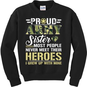 Proud Army Sister Kids Sweatshirt