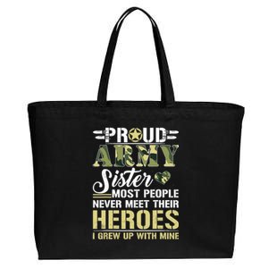 Proud Army Sister Cotton Canvas Jumbo Tote