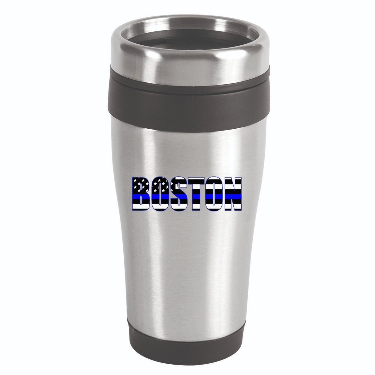 Protect And Serve In Boston Police Flag Pd 16oz Travel Tumbler