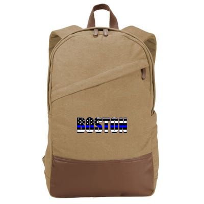 Protect And Serve In Boston Police Flag Pd Cotton Canvas Backpack