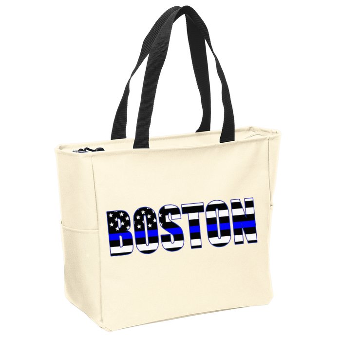 Protect And Serve In Boston Police Flag Pd Zip Tote Bag