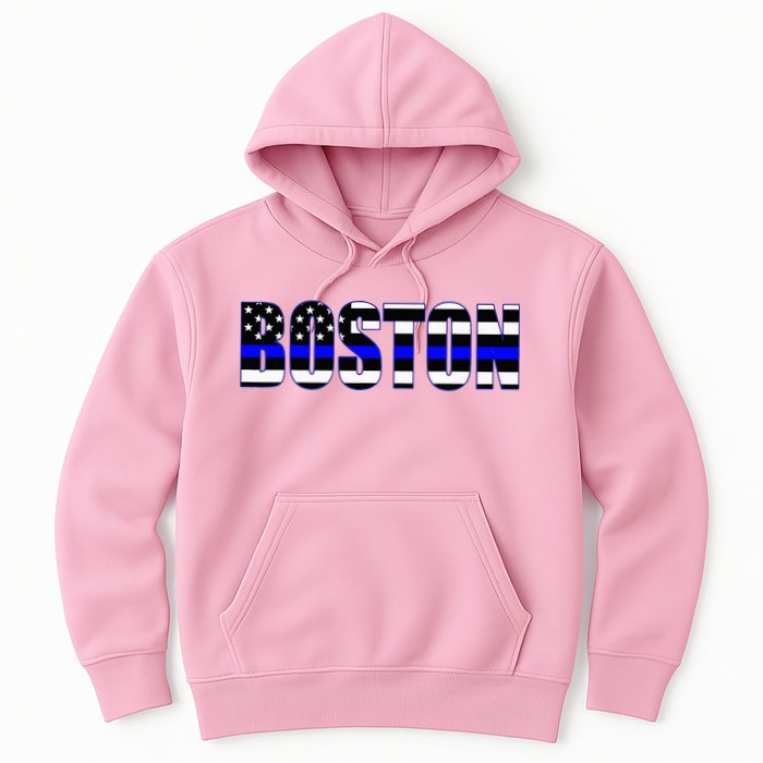 Protect And Serve In Boston Police Flag Pd Hoodie