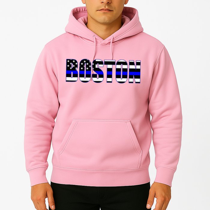 Protect And Serve In Boston Police Flag Pd Hoodie