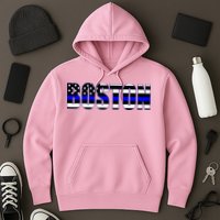 Protect And Serve In Boston Police Flag Pd Hoodie