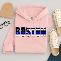Protect And Serve In Boston Police Flag Pd Hoodie