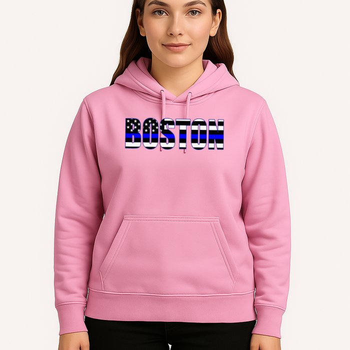 Protect And Serve In Boston Police Flag Pd Hoodie