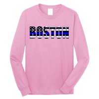 Protect And Serve In Boston Police Flag Pd Long Sleeve Shirt