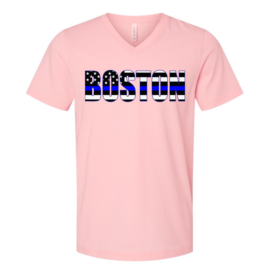 Protect And Serve In Boston Police Flag Pd V-Neck T-Shirt