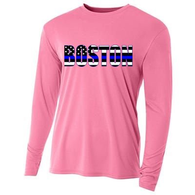 Protect And Serve In Boston Police Flag Pd Cooling Performance Long Sleeve Crew