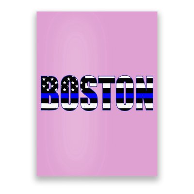 Protect And Serve In Boston Police Flag Pd Poster