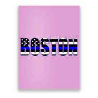 Protect And Serve In Boston Police Flag Pd Poster