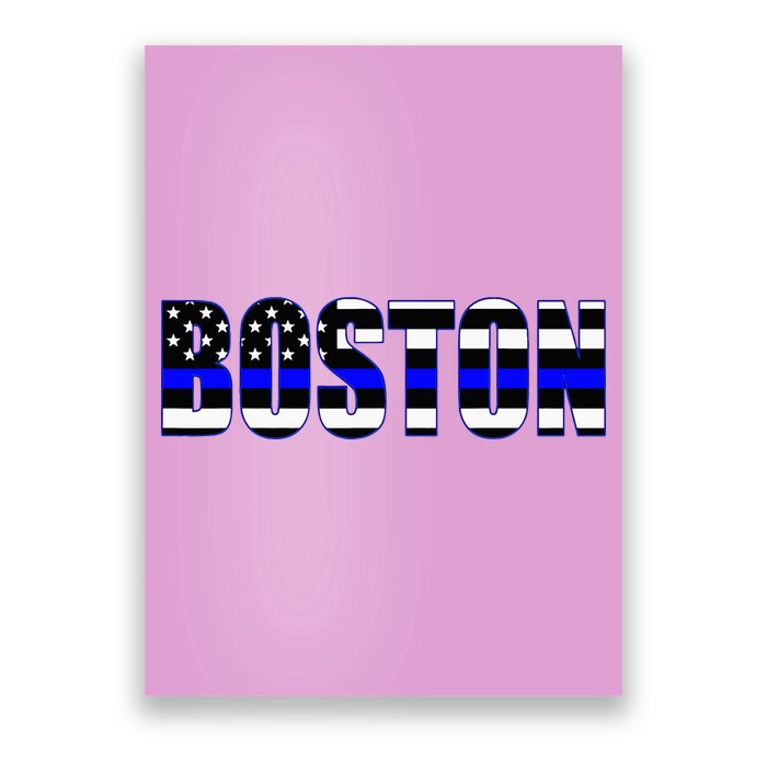 Protect And Serve In Boston Police Flag Pd Poster