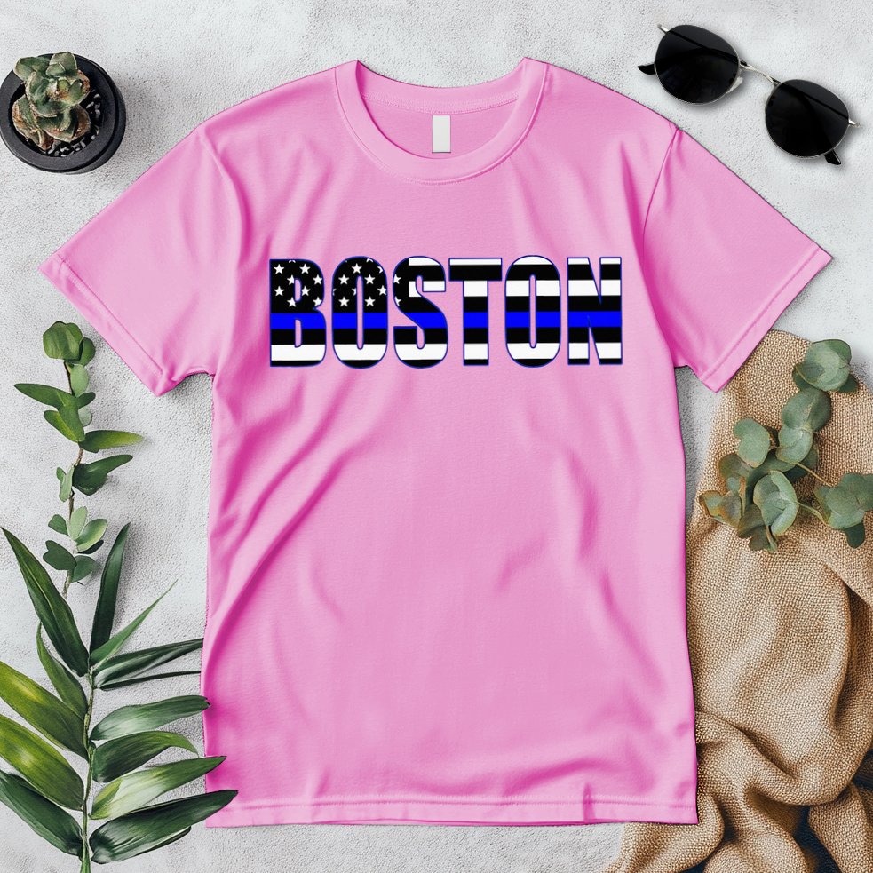 Protect And Serve In Boston Police Flag Pd Premium T-Shirt