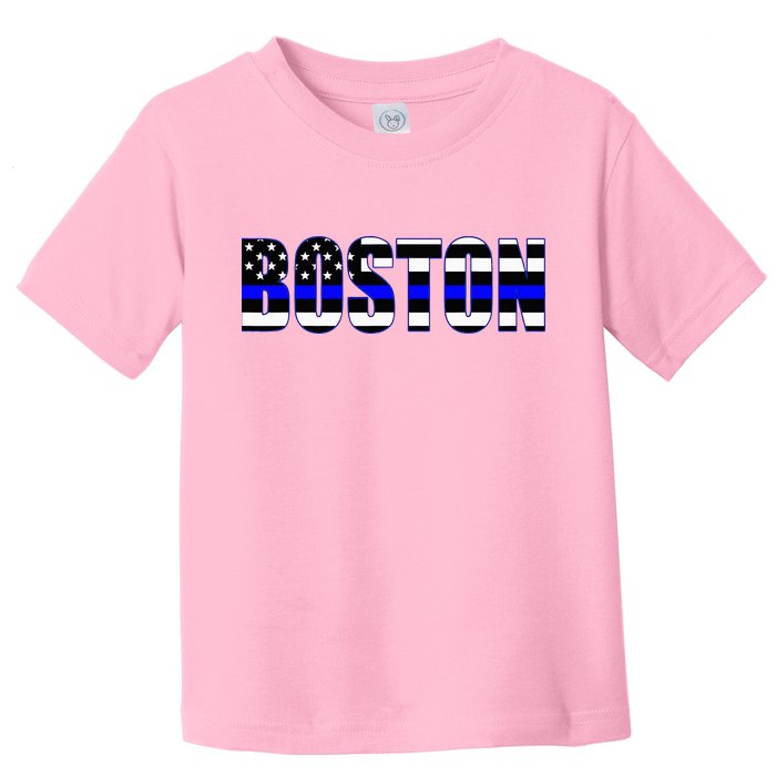 Protect And Serve In Boston Police Flag Pd Toddler T-Shirt