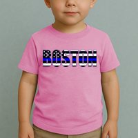 Protect And Serve In Boston Police Flag Pd Toddler T-Shirt