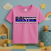 Protect And Serve In Boston Police Flag Pd Toddler T-Shirt