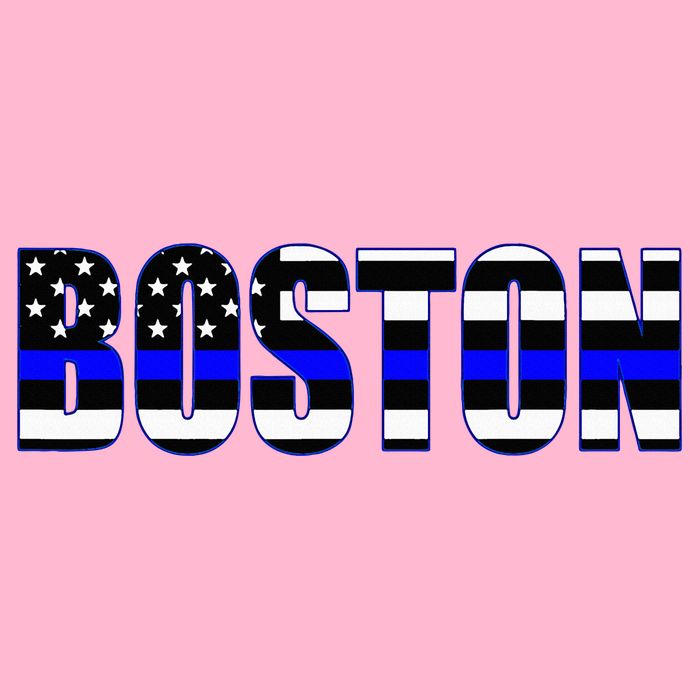 Protect And Serve In Boston Police Flag Pd Womens T-Shirt
