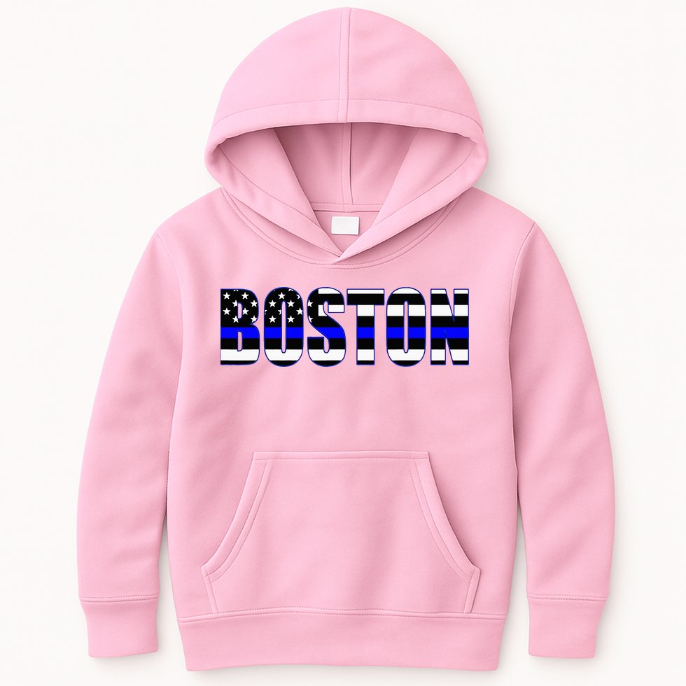 Protect And Serve In Boston Police Flag Pd Kids Hoodie