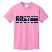 Protect And Serve In Boston Police Flag Pd Kids T-Shirt