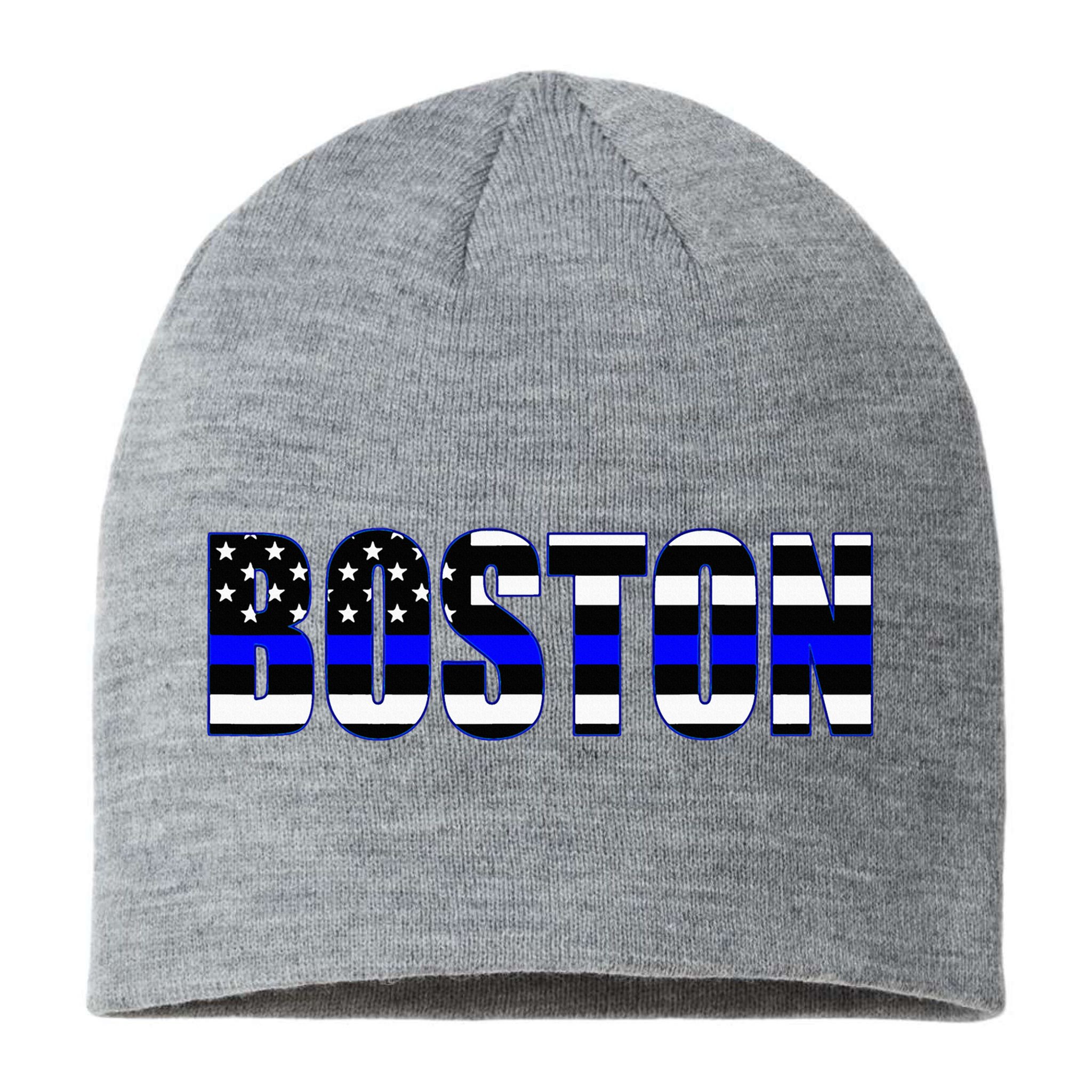 Protect And Serve In Boston Police Flag Pd Sustainable Beanie