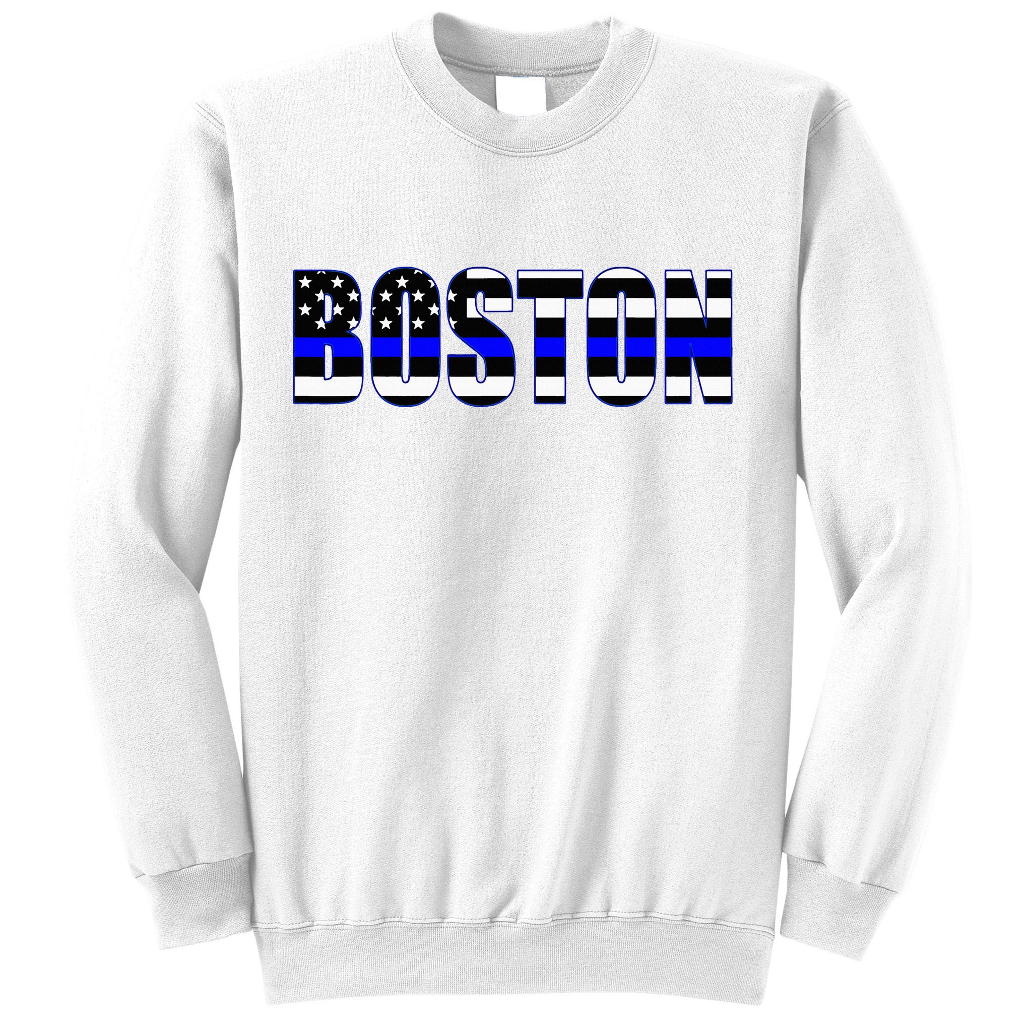 Protect And Serve In Boston Police Flag Pd Sweatshirt
