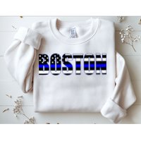 Protect And Serve In Boston Police Flag Pd Sweatshirt