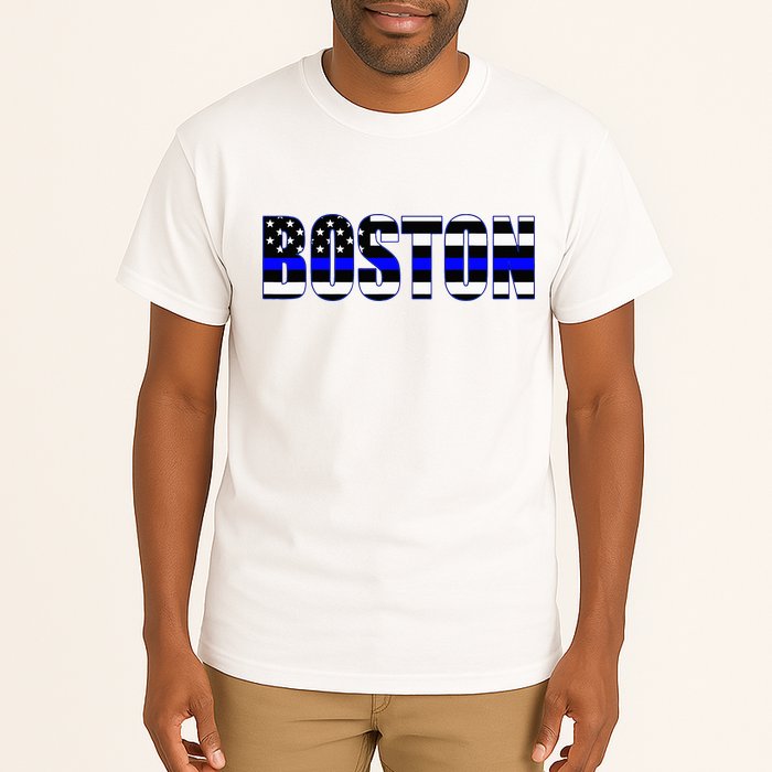 Protect And Serve In Boston Police Flag Pd Tall T-Shirt