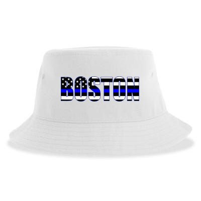 Protect And Serve In Boston Police Flag Pd Sustainable Bucket Hat