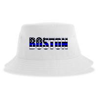 Protect And Serve In Boston Police Flag Pd Sustainable Bucket Hat