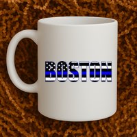 Protect And Serve In Boston Police Flag Pd Mug