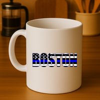 Protect And Serve In Boston Police Flag Pd Mug