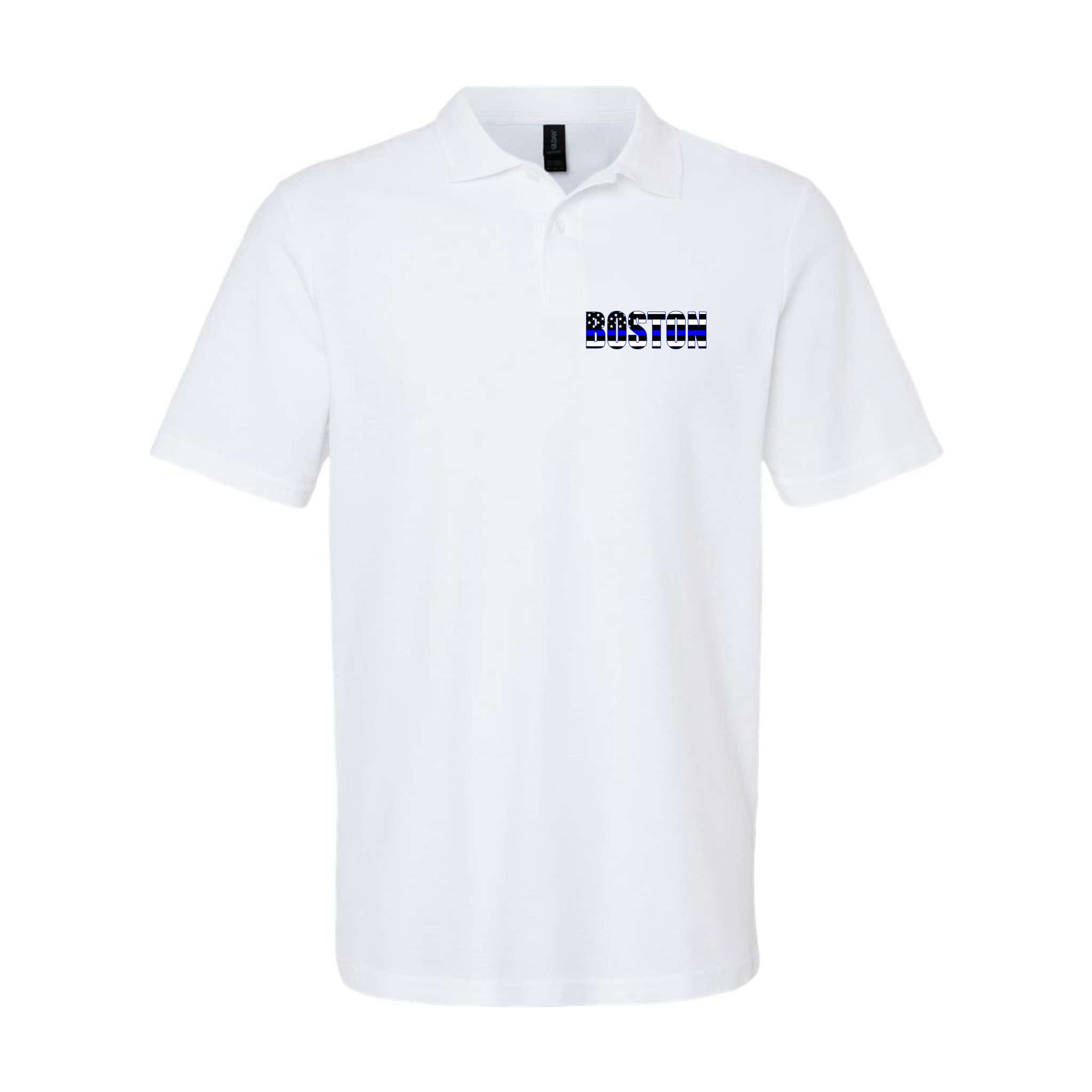 Protect And Serve In Boston Police Flag Pd Polo