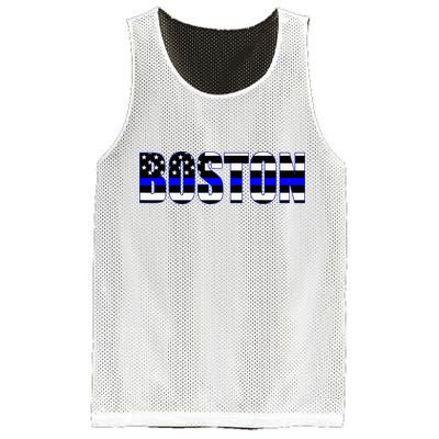 Protect And Serve In Boston Police Flag Pd Mesh Reversible Basketball Jersey Tank