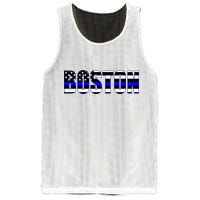 Protect And Serve In Boston Police Flag Pd Mesh Reversible Basketball Jersey Tank