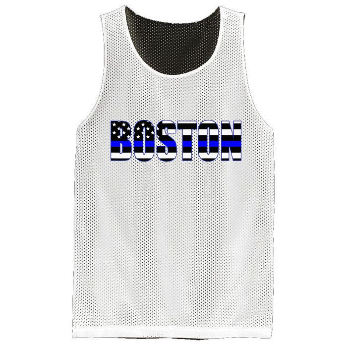 Protect And Serve In Boston Police Flag Pd Mesh Reversible Basketball Jersey Tank