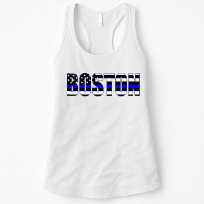 Protect And Serve In Boston Police Flag Pd Womens Tank Top