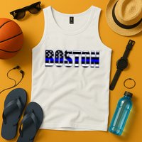 Protect And Serve In Boston Police Flag Pd Tank Top