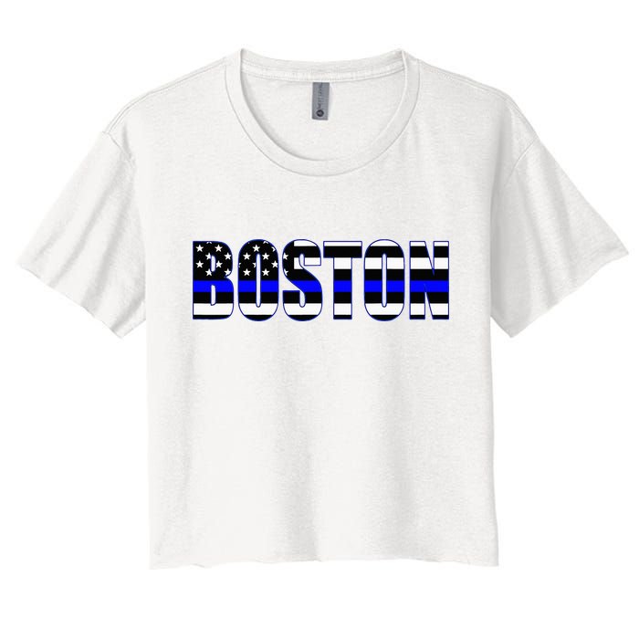 Protect And Serve In Boston Police Flag Pd Crop Top