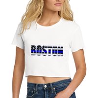 Protect And Serve In Boston Police Flag Pd Crop Top