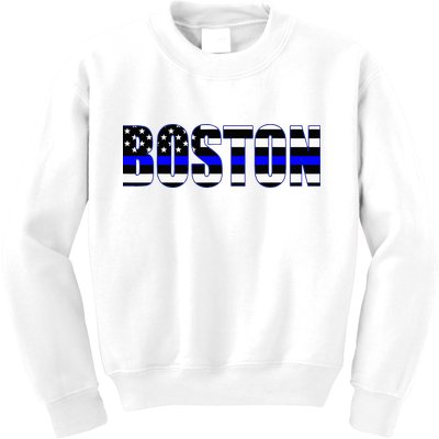 Protect And Serve In Boston Police Flag Pd Kids Sweatshirt