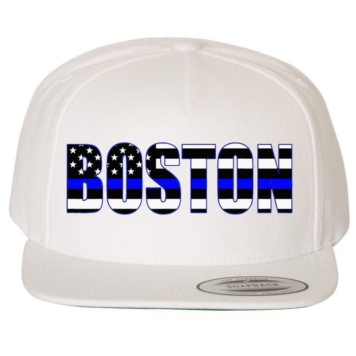 Protect And Serve In Boston Police Flag Pd Wool Snapback Cap