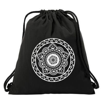 Prana Art Sacred Geometry Vibration Yoga Mandala Drawstring Bag