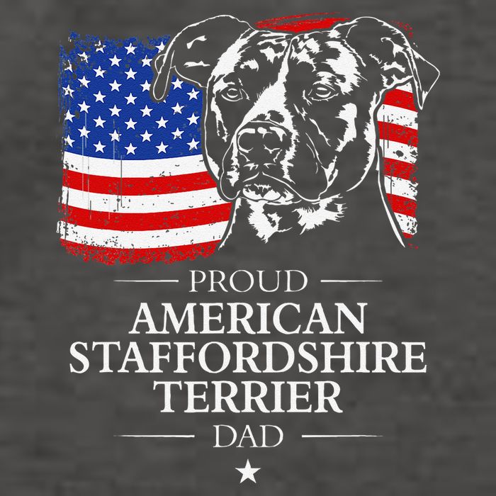 Proud American Staffordshire Terrier Dad American Flag Dog Vector Backpack