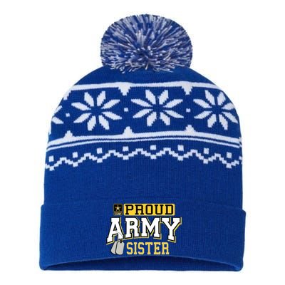 Proud Army Sister Gift Military Pride Gift USA-Made Snowflake Beanie