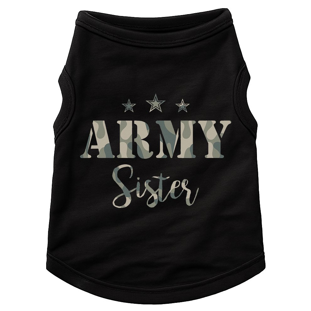 Proud Army Sister Camouflage Army Sister Doggie Tank