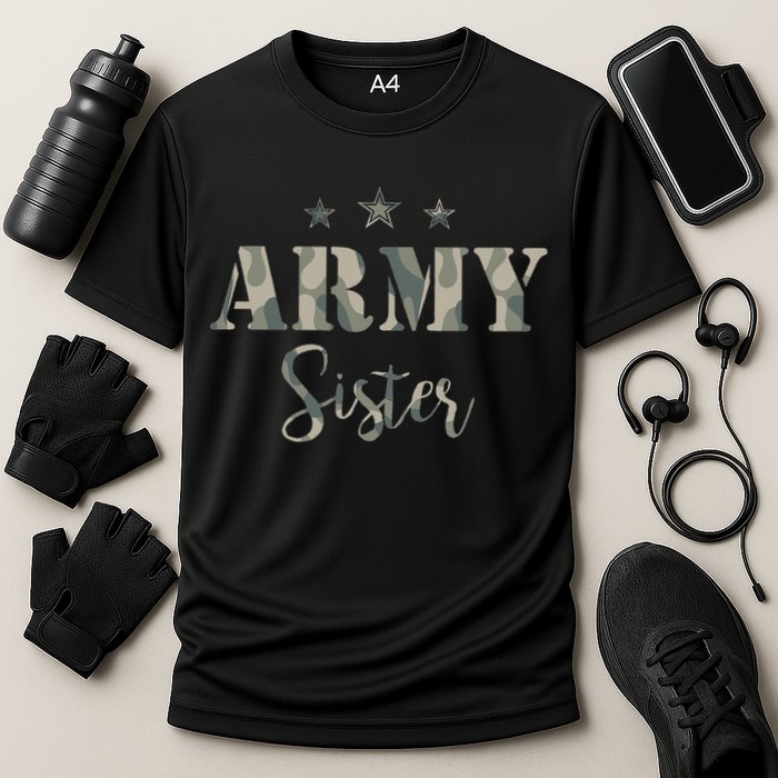 Proud Army Sister Camouflage Army Sister Cooling Performance Crew T-Shirt