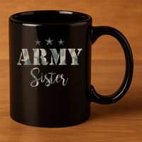Proud Army Sister Camouflage Army Sister 11oz C Handle Ceramic Mug