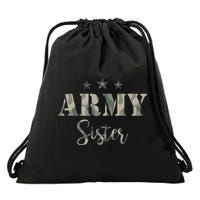 Proud Army Sister Camouflage Army Sister Drawstring Bag