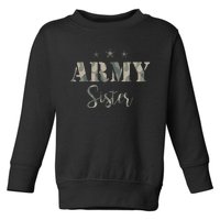 Proud Army Sister Camouflage Army Sister Toddler Sweatshirt